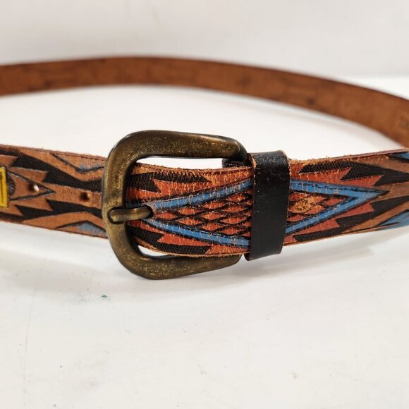 Mens Leather Belt Southwest Navajo Style 42" - Picture 3 of 10